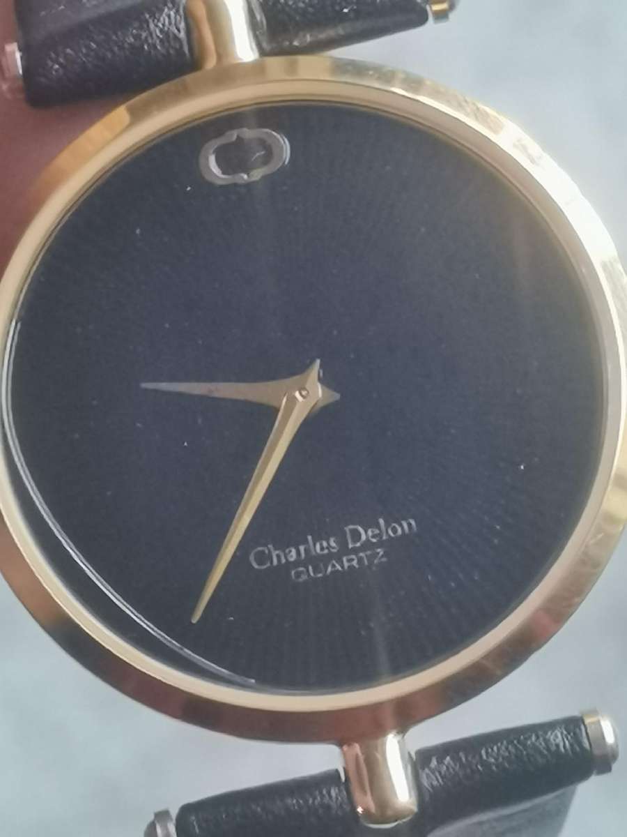 LADIES CHARLES DELON 24K GOLD PLATED WATCH IN EXCELLENT WORKING CONDITION
