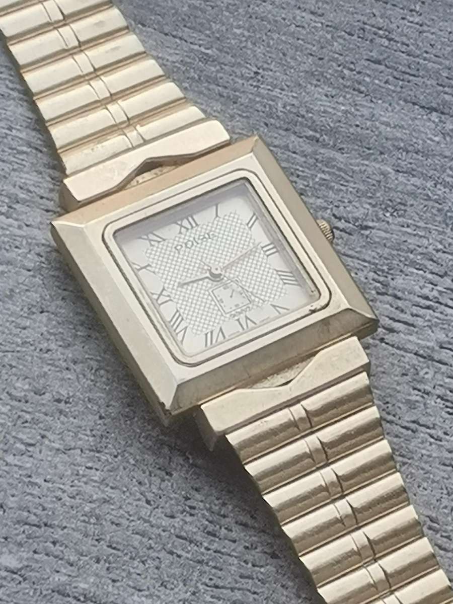 MENS VINTAGE GOLD POISE WATCH IN EXCELLENT WORKING CONDITION