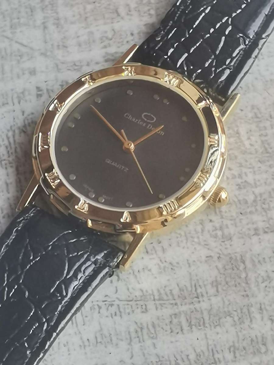 MENS CHARLES DELON GOLD PLATED WATCH IN EXCELLENT WORKING CONDITION