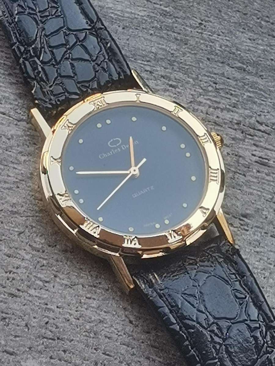 MENS CHARLES DELON GOLD PLATED WATCH IN EXCELLENT WORKING CONDITION