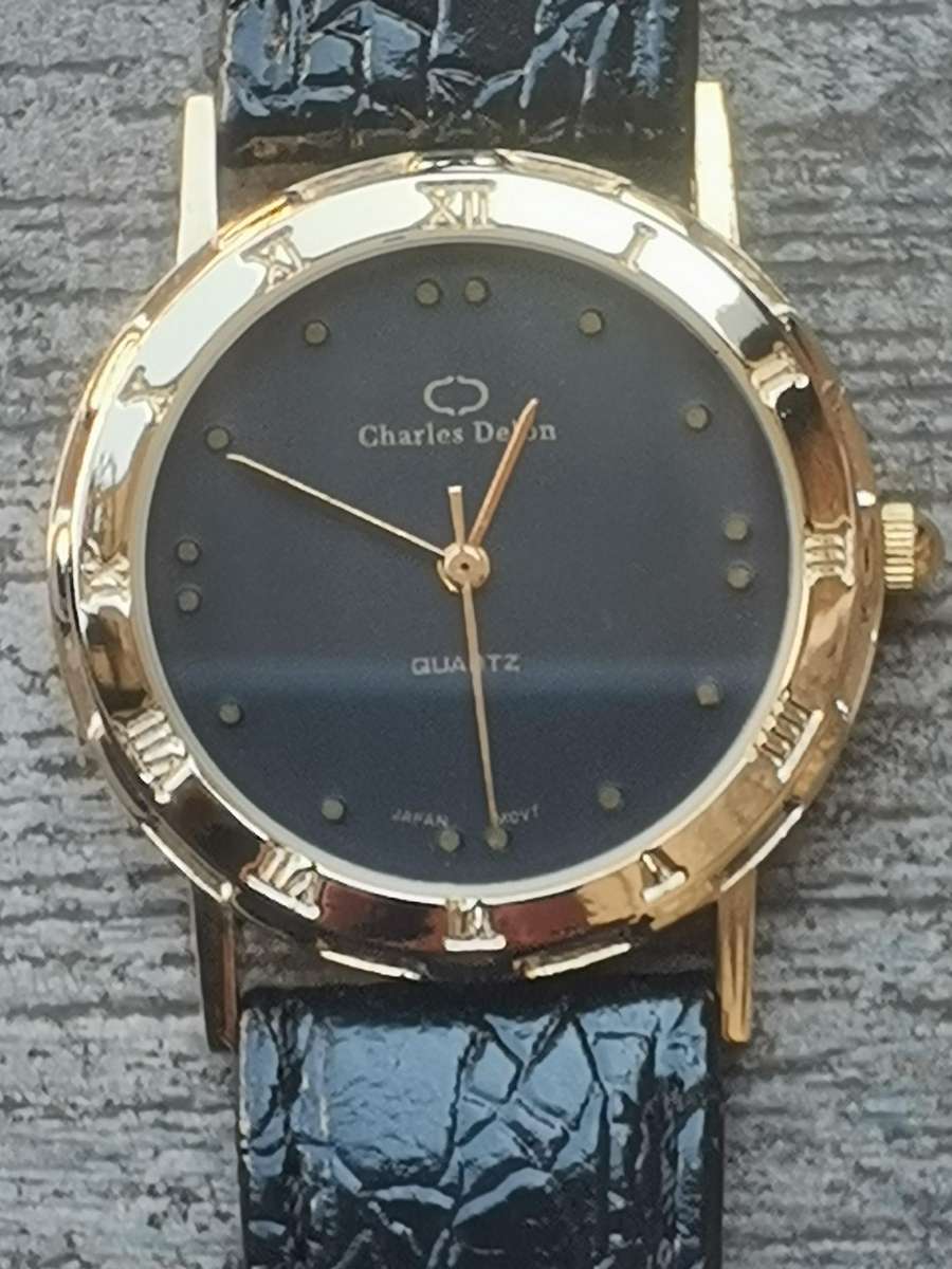 MENS CHARLES DELON GOLD PLATED WATCH IN EXCELLENT WORKING CONDITION