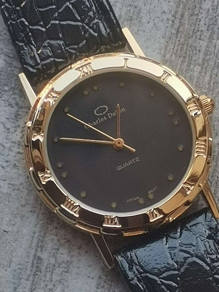 MENS CHARLES DELON GOLD PLATED WATCH IN EXCELLENT WORKING CONDITION