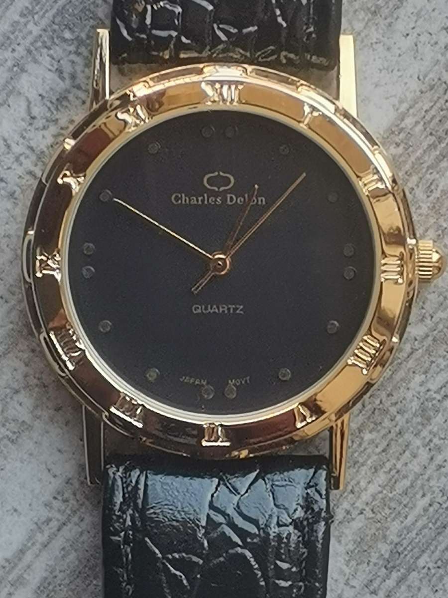 MENS CHARLES DELON GOLD PLATED WATCH IN EXCELLENT WORKING CONDITION