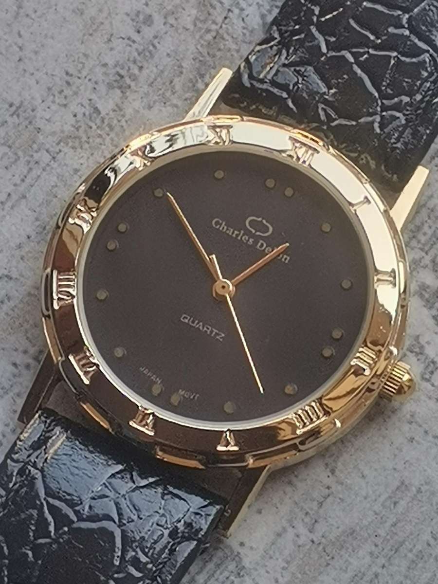 MENS CHARLES DELON GOLD PLATED WATCH IN EXCELLENT WORKING CONDITION