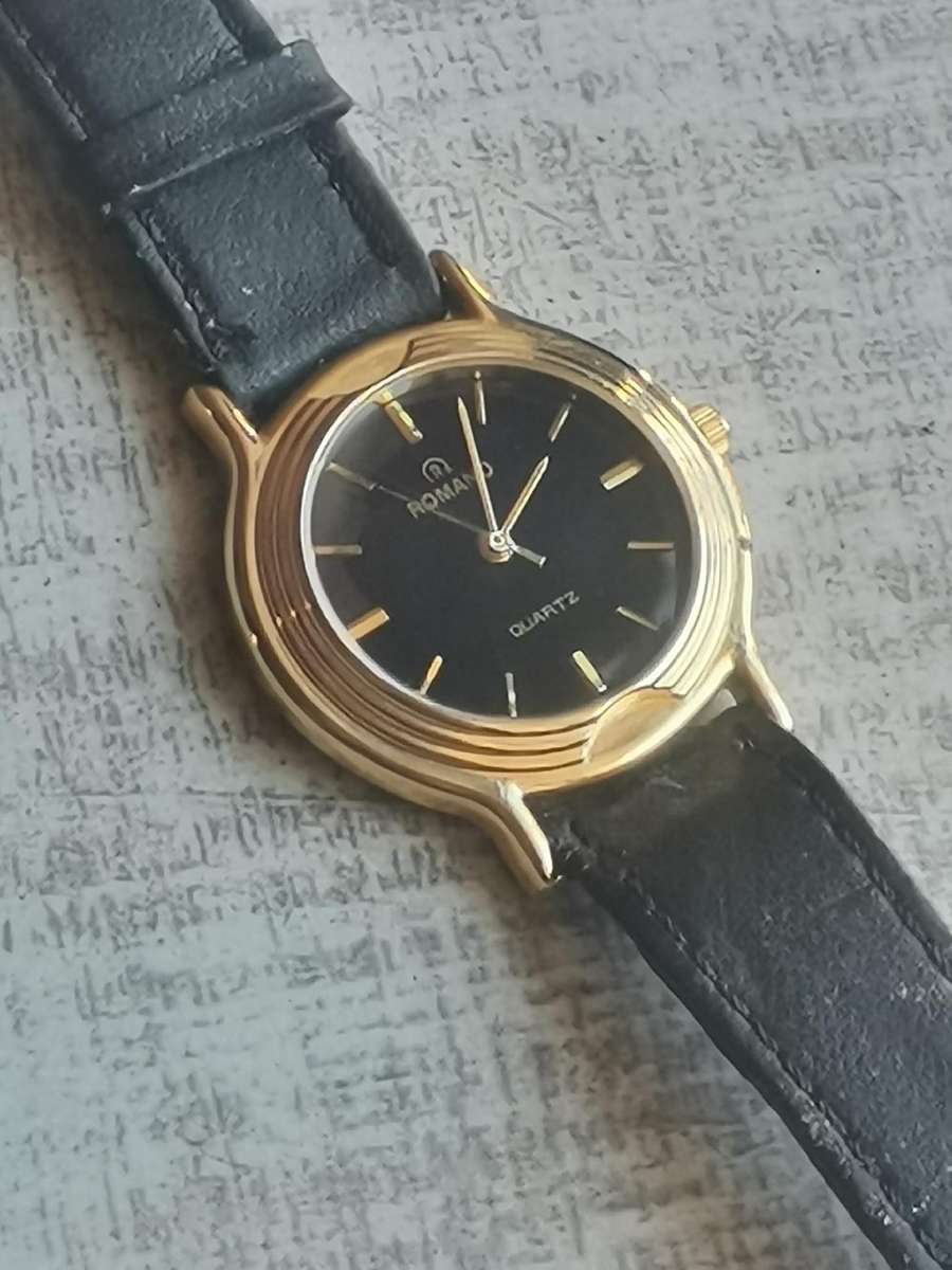 Men's Vintage Romano 18K Gold Plated Watch