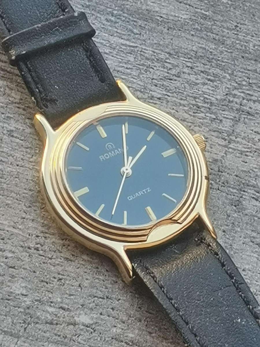 Men's Vintage Romano 18K Gold Plated Watch