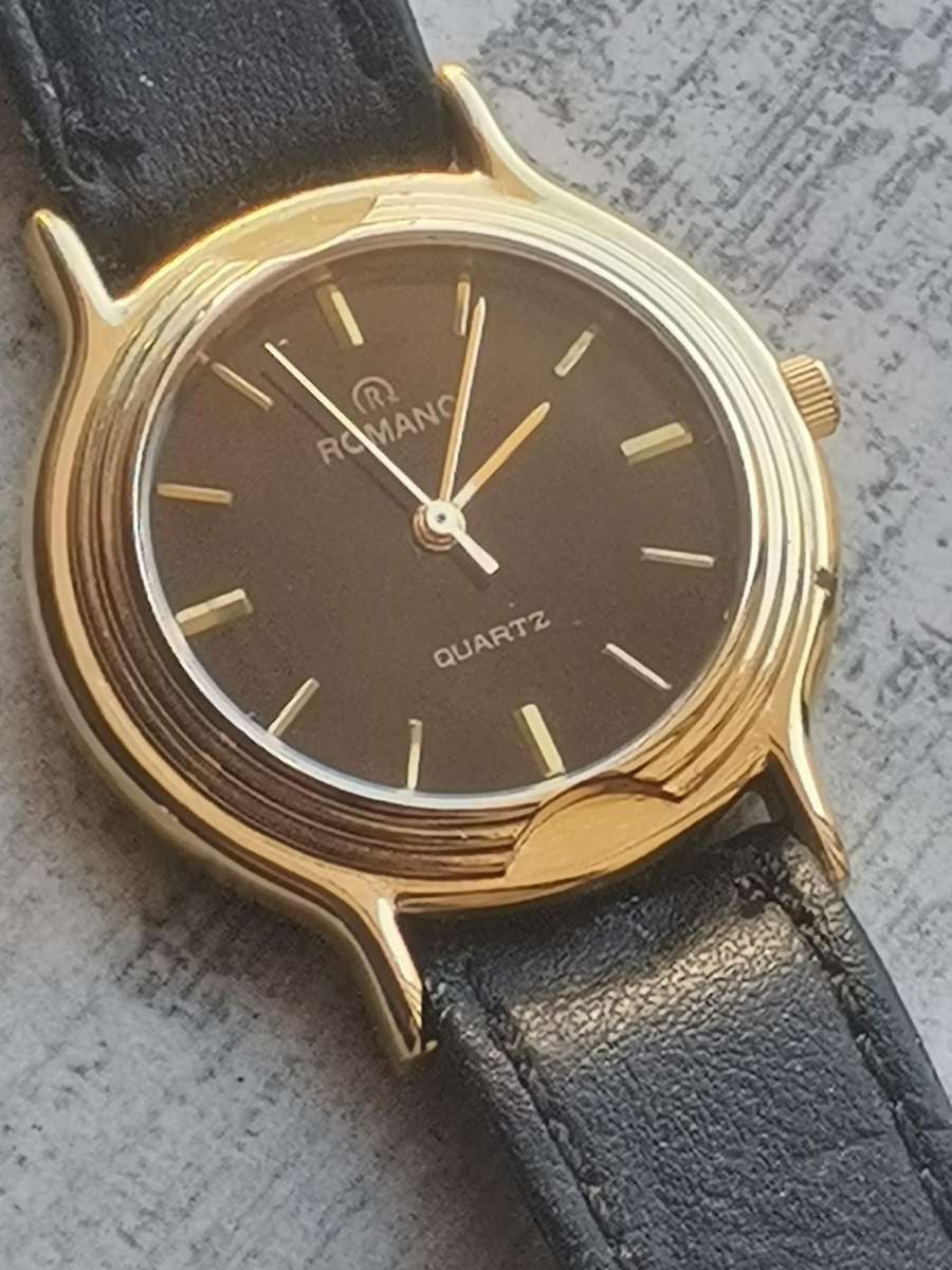 Men's Vintage Romano 18K Gold Plated Watch