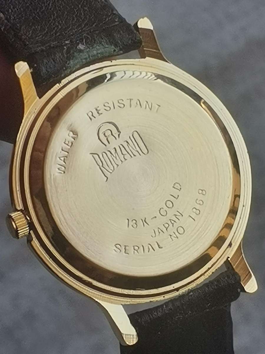 Men's Vintage Romano 18K Gold Plated Watch