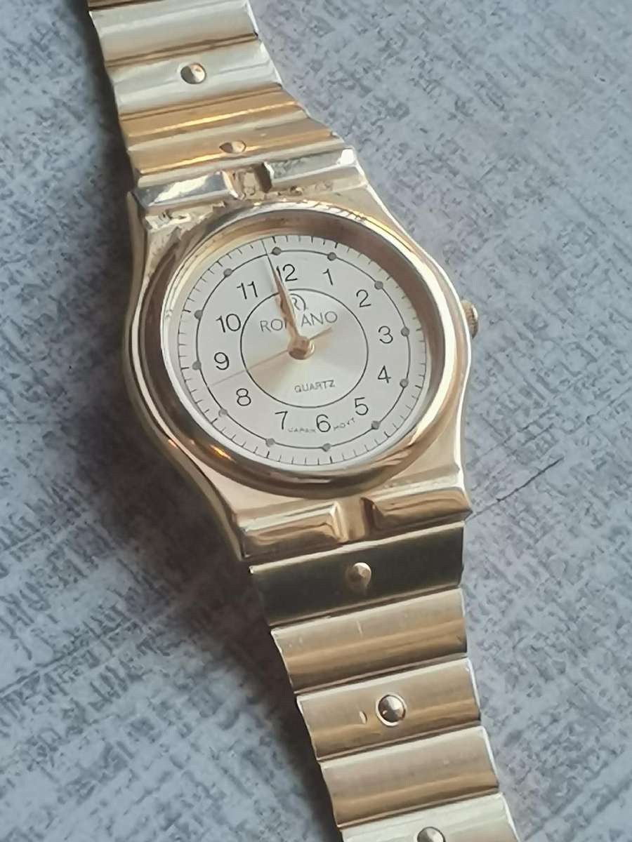 MENS VINTAGE ROMANO GOLD PLATED WATCH IN EXCELLENT WORKING CONDITION