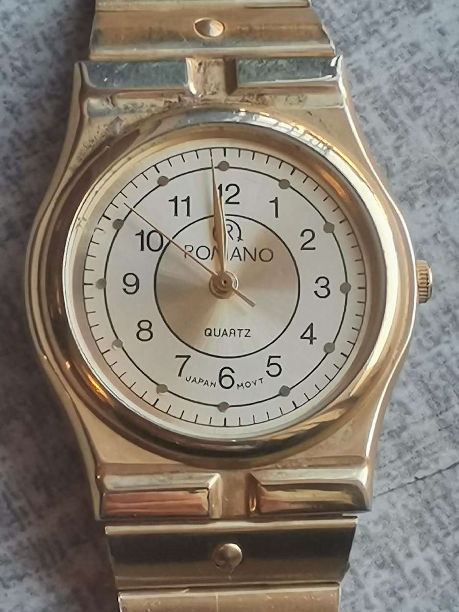 MENS VINTAGE ROMANO GOLD PLATED WATCH IN EXCELLENT WORKING CONDITION