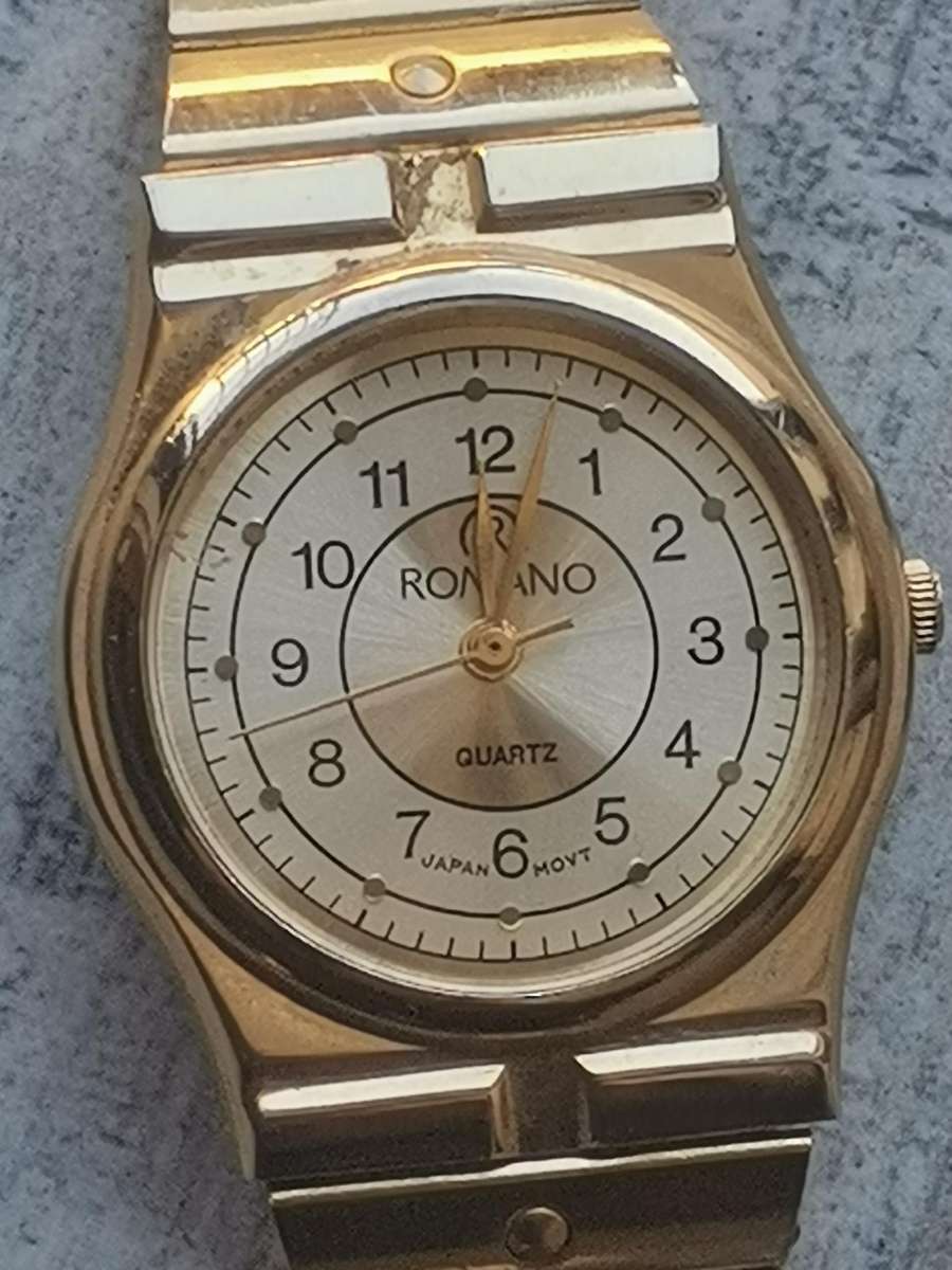 MENS VINTAGE ROMANO GOLD PLATED WATCH IN EXCELLENT WORKING CONDITION