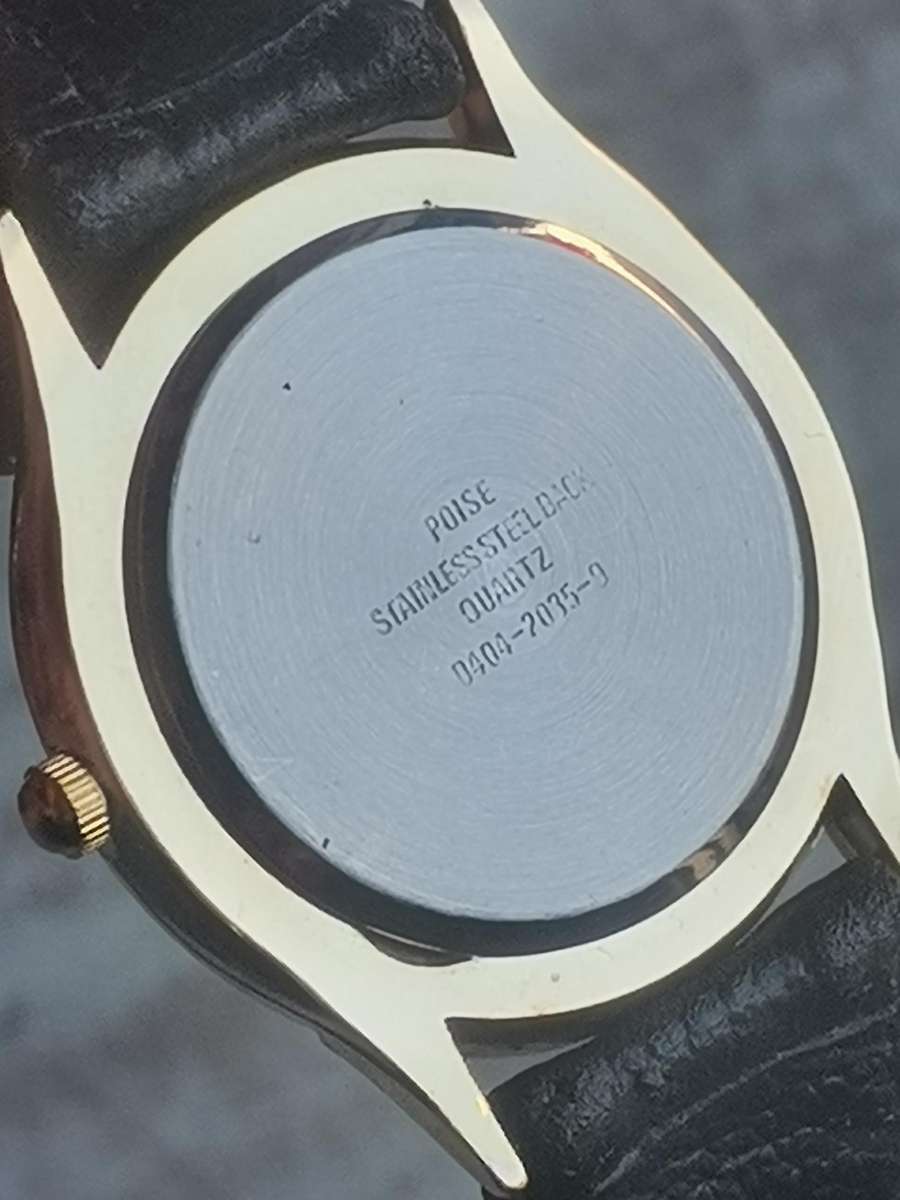 MENS GOLD PLATED POISE WATCH IN EXCELLENT WORKING CONDITION