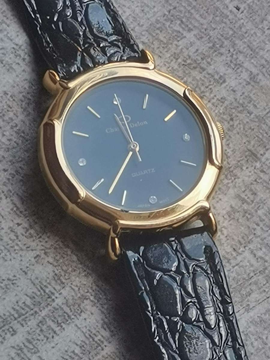 MENS CHARLES DELON GOLD PLATED WATCH IN EXCELLENT WORKING CONDITION
