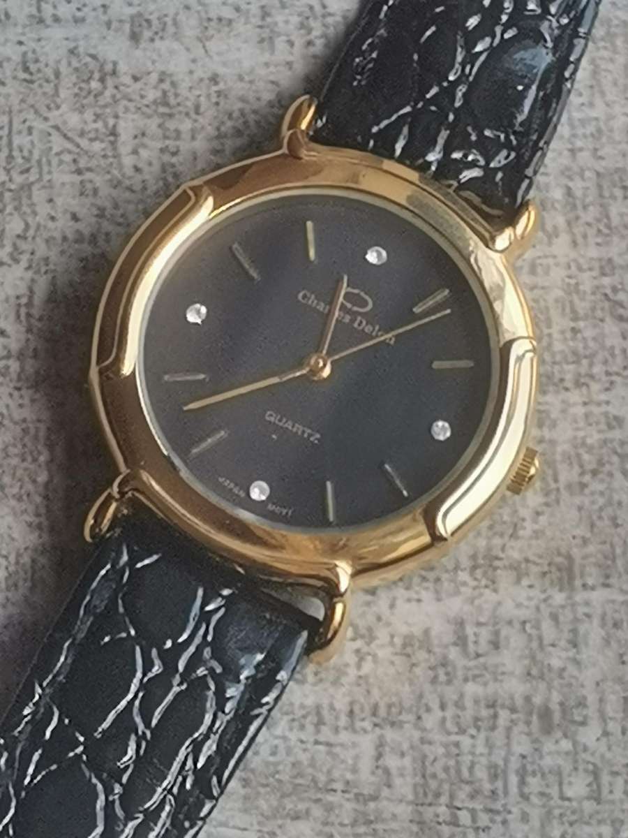 MENS CHARLES DELON GOLD PLATED WATCH IN EXCELLENT WORKING CONDITION