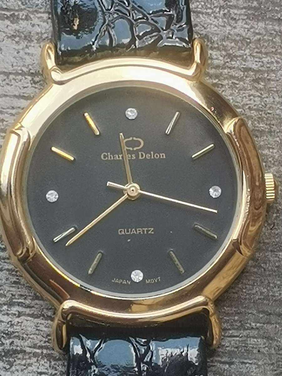MENS CHARLES DELON GOLD PLATED WATCH IN EXCELLENT WORKING CONDITION
