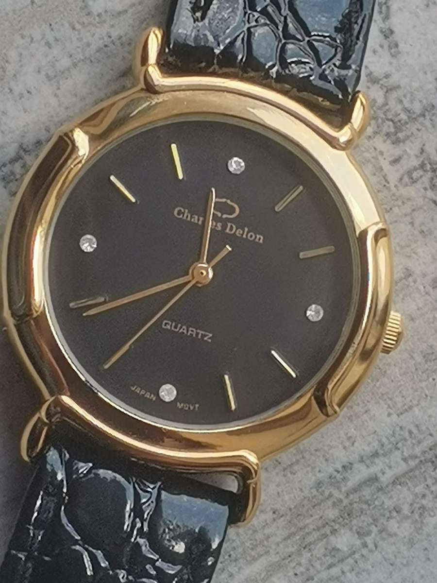 MENS CHARLES DELON GOLD PLATED WATCH IN EXCELLENT WORKING CONDITION