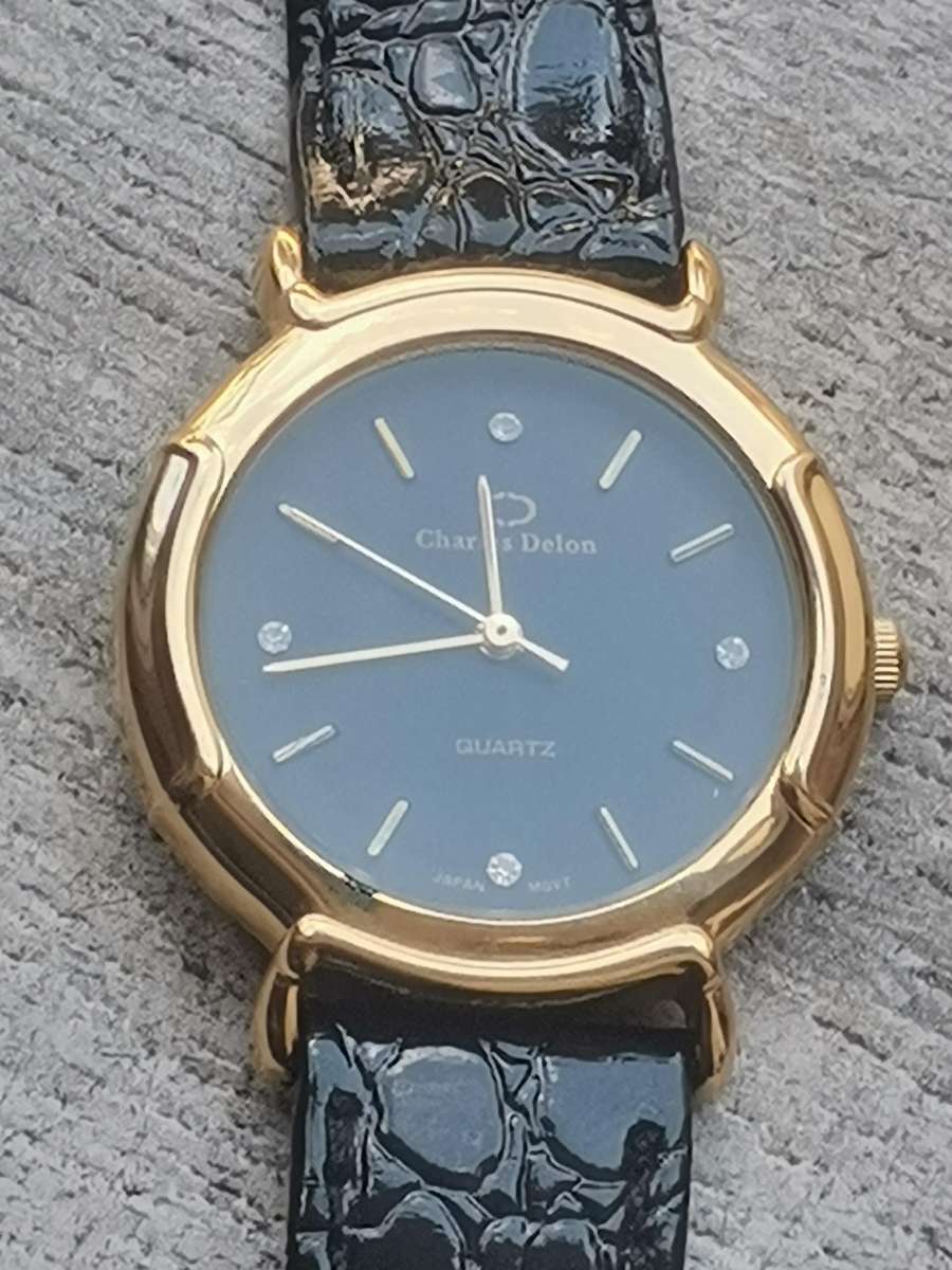 MENS CHARLES DELON GOLD PLATED WATCH IN EXCELLENT WORKING CONDITION