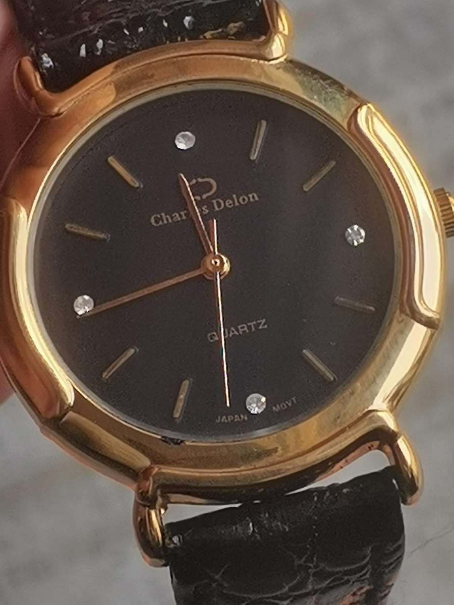 MENS CHARLES DELON GOLD PLATED WATCH IN EXCELLENT WORKING CONDITION