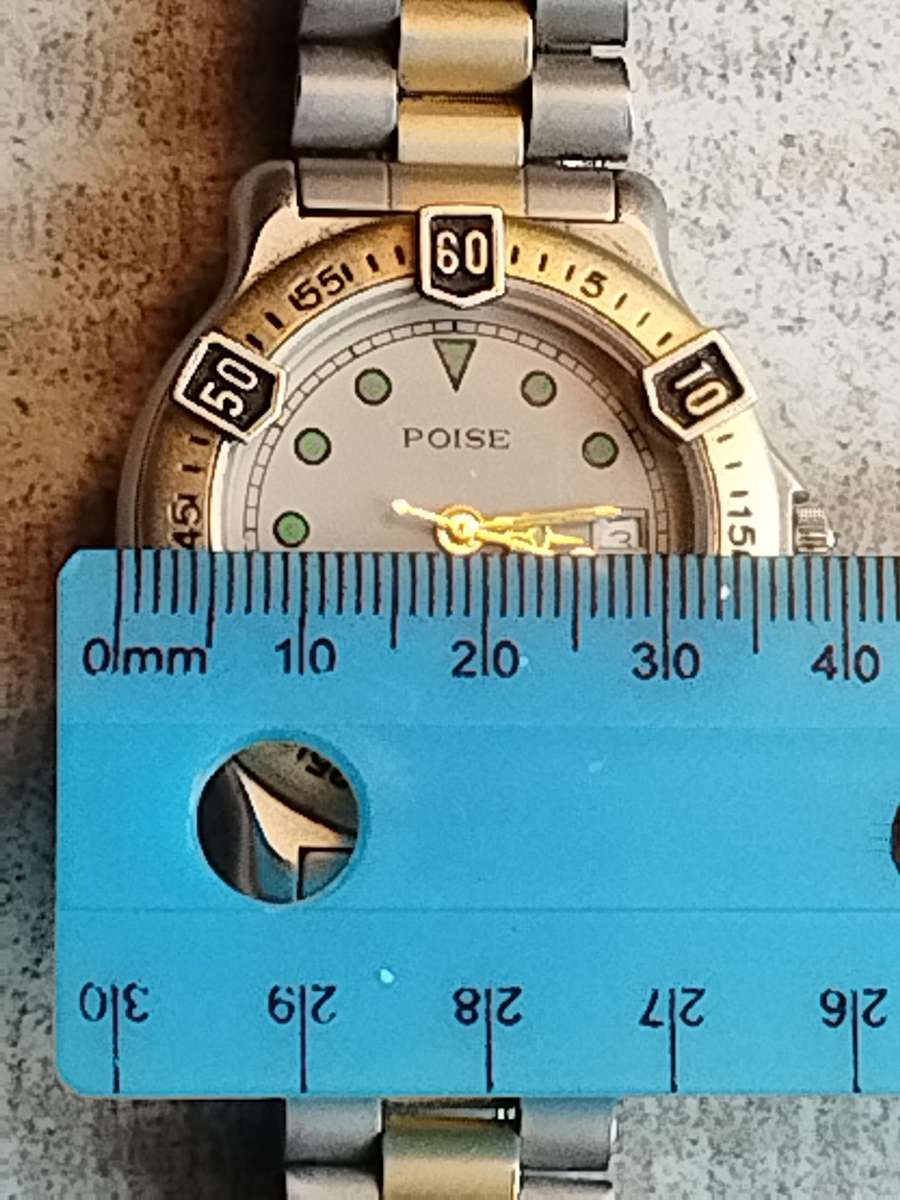 MENS VINTAGE POISE WATCH WITH ROTATING BEZEL IN EXCELLENT WORKING CONDITION