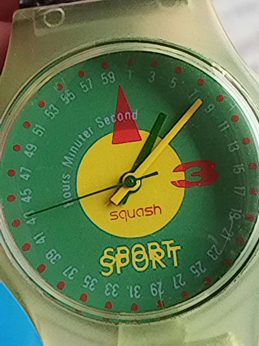 MENS SQUASH SPORTS WATCH IN EXCELLENT WORKING CONDITION