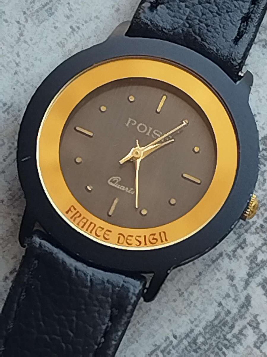 STUNNING AND ELEGANT LADIES POISE FRANCE DESIGN GOLD WATCH IN EXCELLENT WORKING CONDITION