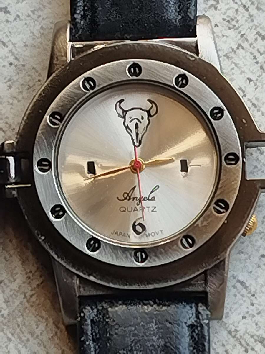 MENS STEEL BIKERBOY TRUE WEST WATCH IN EXCELLENT WORKING CONDITION