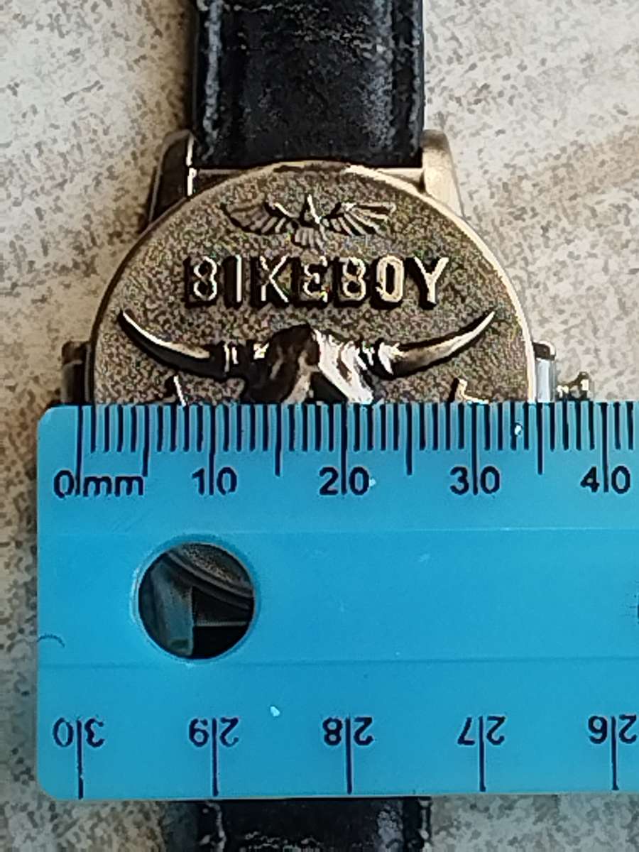 MENS STEEL BIKERBOY TRUE WEST WATCH IN EXCELLENT WORKING CONDITION