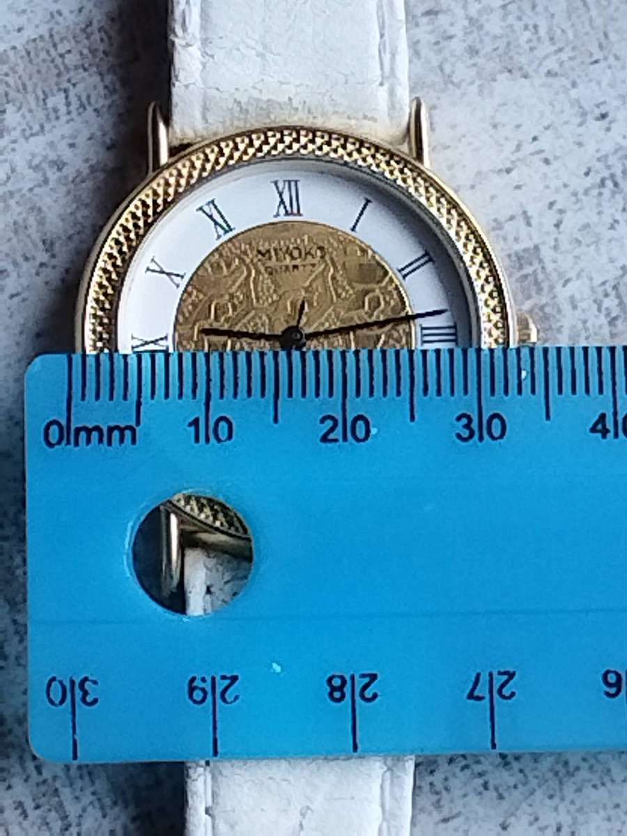 LADIES STUNNING MIYOKO GOLD AND WHITE WATCH IN EXCELLENT WORKING CONDITION