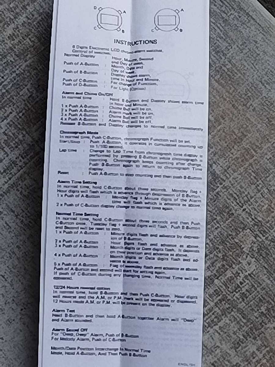 MENS VINTAGE SENATOR CHRONOGRAPH DIGITAL WATCH WITH ORIG PACKAGING AND INSTRUCTIONS MANUAL