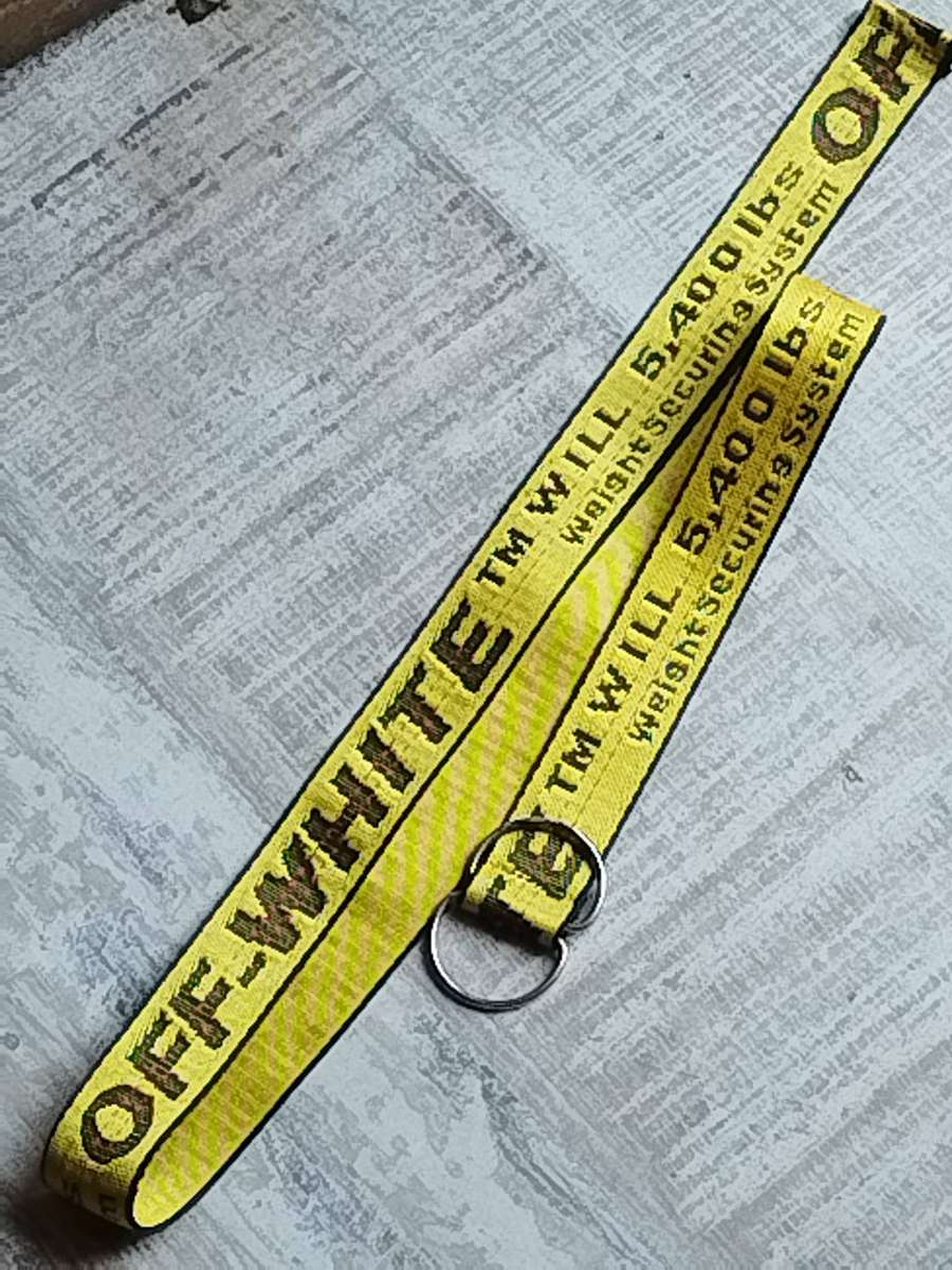 Men's Off-White Yellow and Black Fashion Belt
