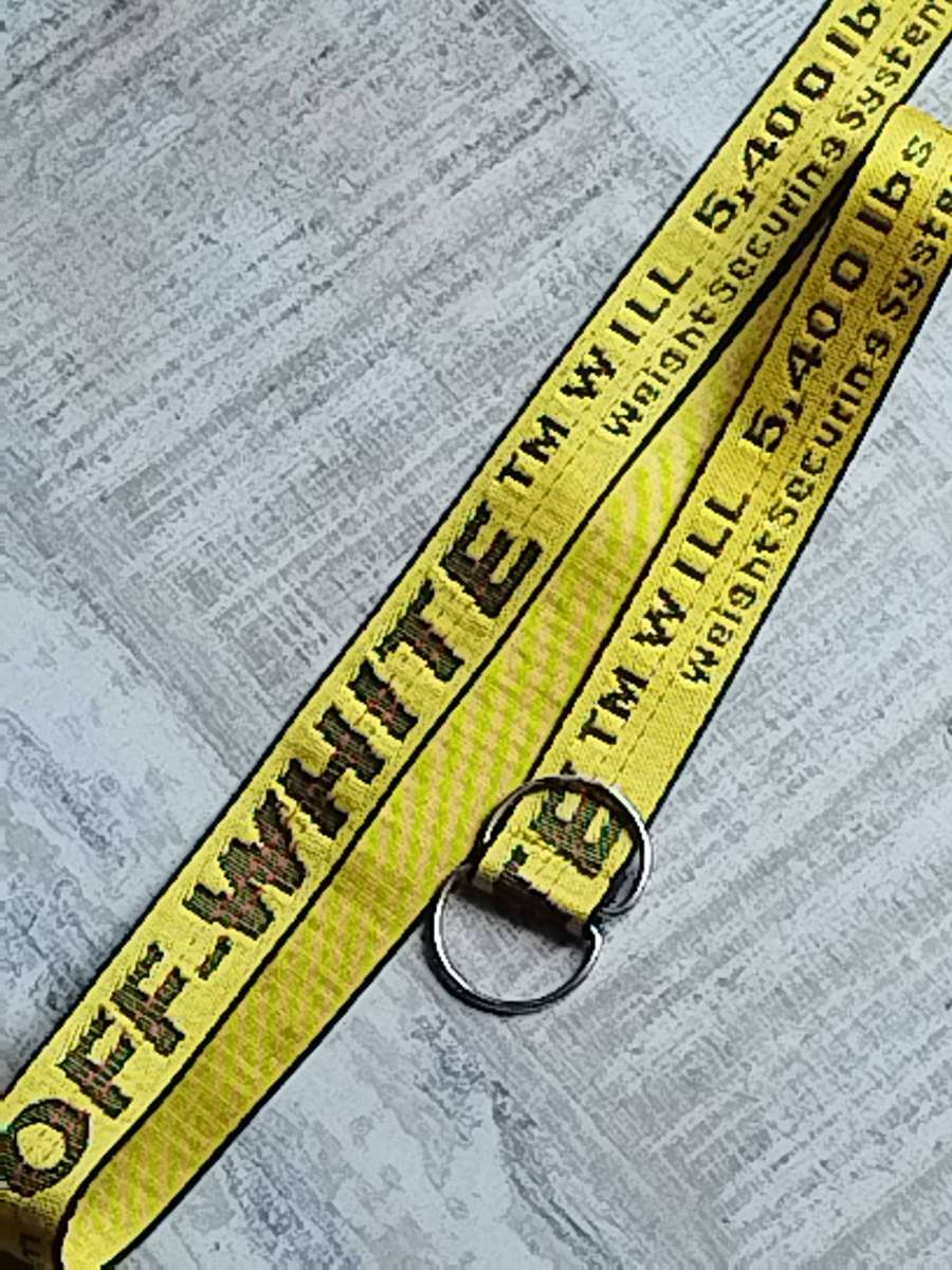 Men's Off-White Yellow and Black Fashion Belt