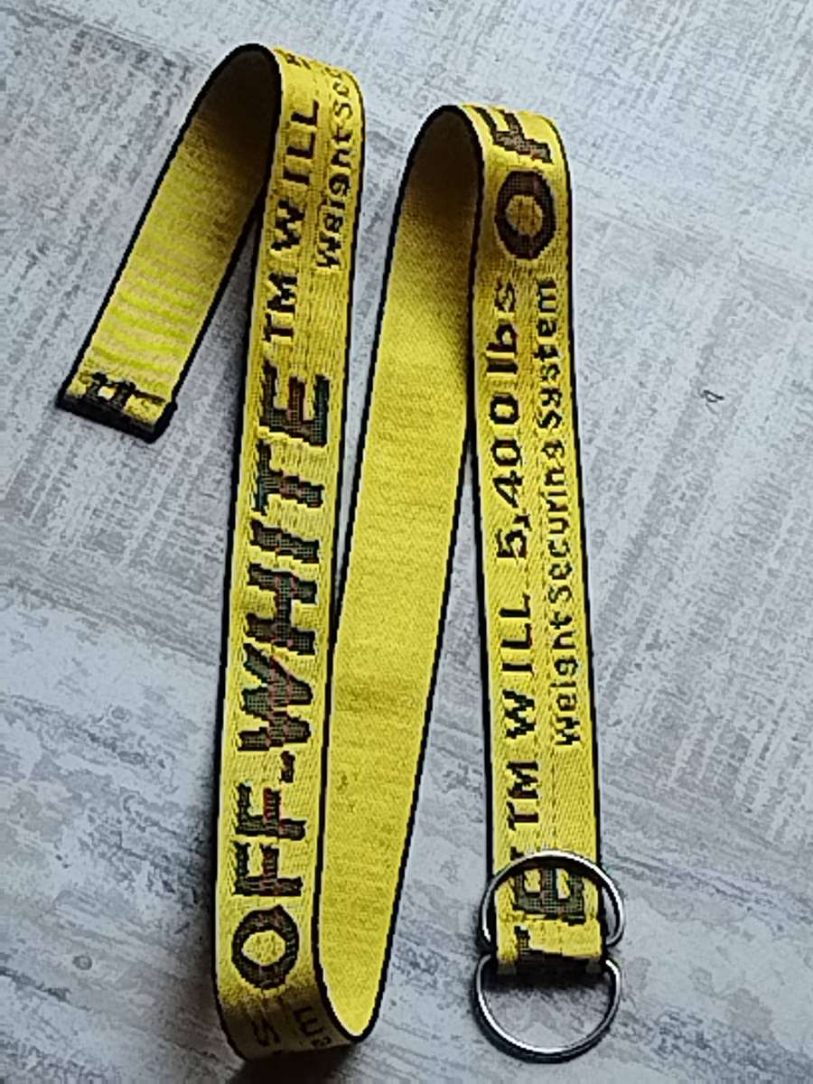 Men's Off-White Yellow and Black Fashion Belt