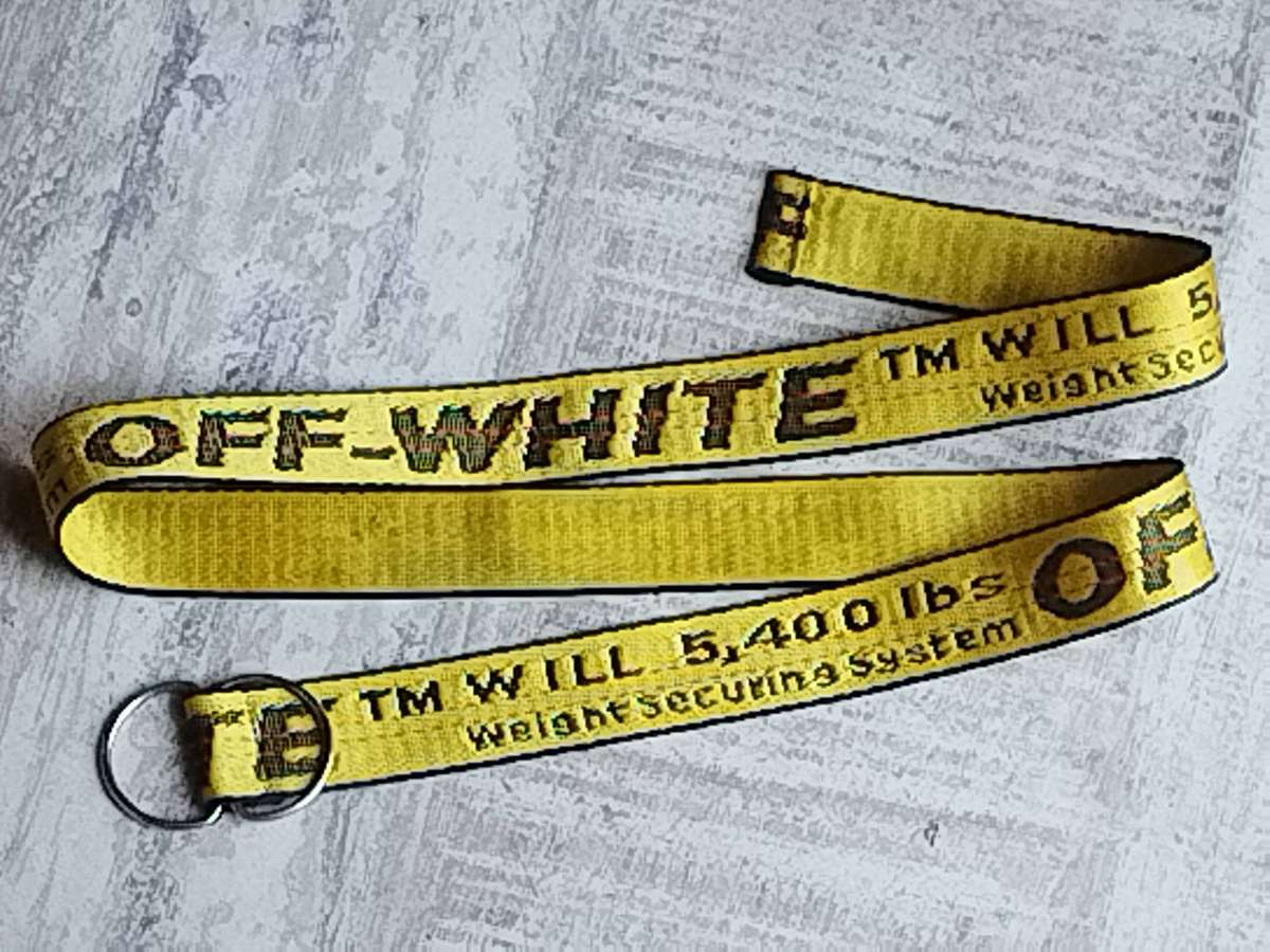 Men's Off-White Yellow and Black Fashion Belt