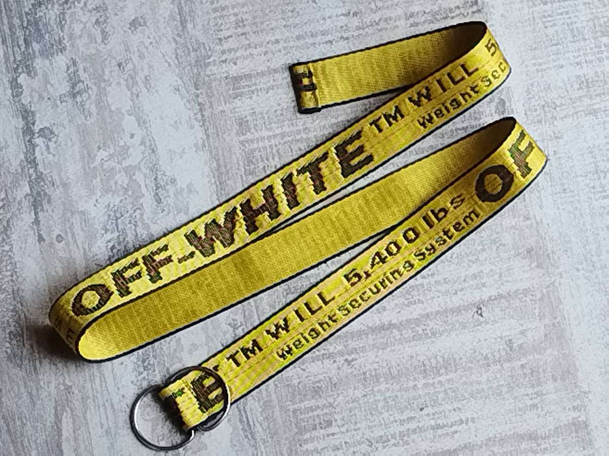 Men's Off-White Yellow and Black Fashion Belt