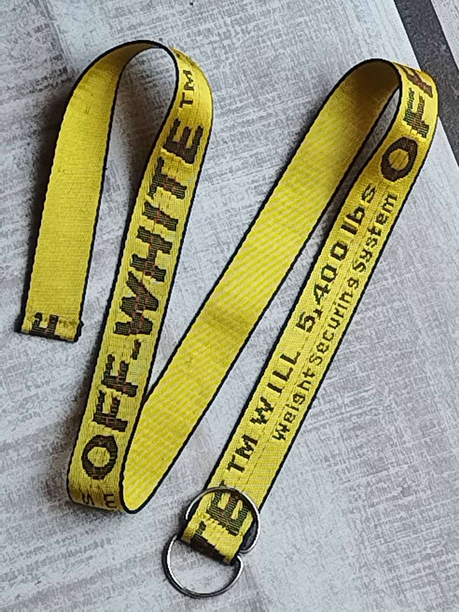 Men's Off-White Yellow and Black Fashion Belt