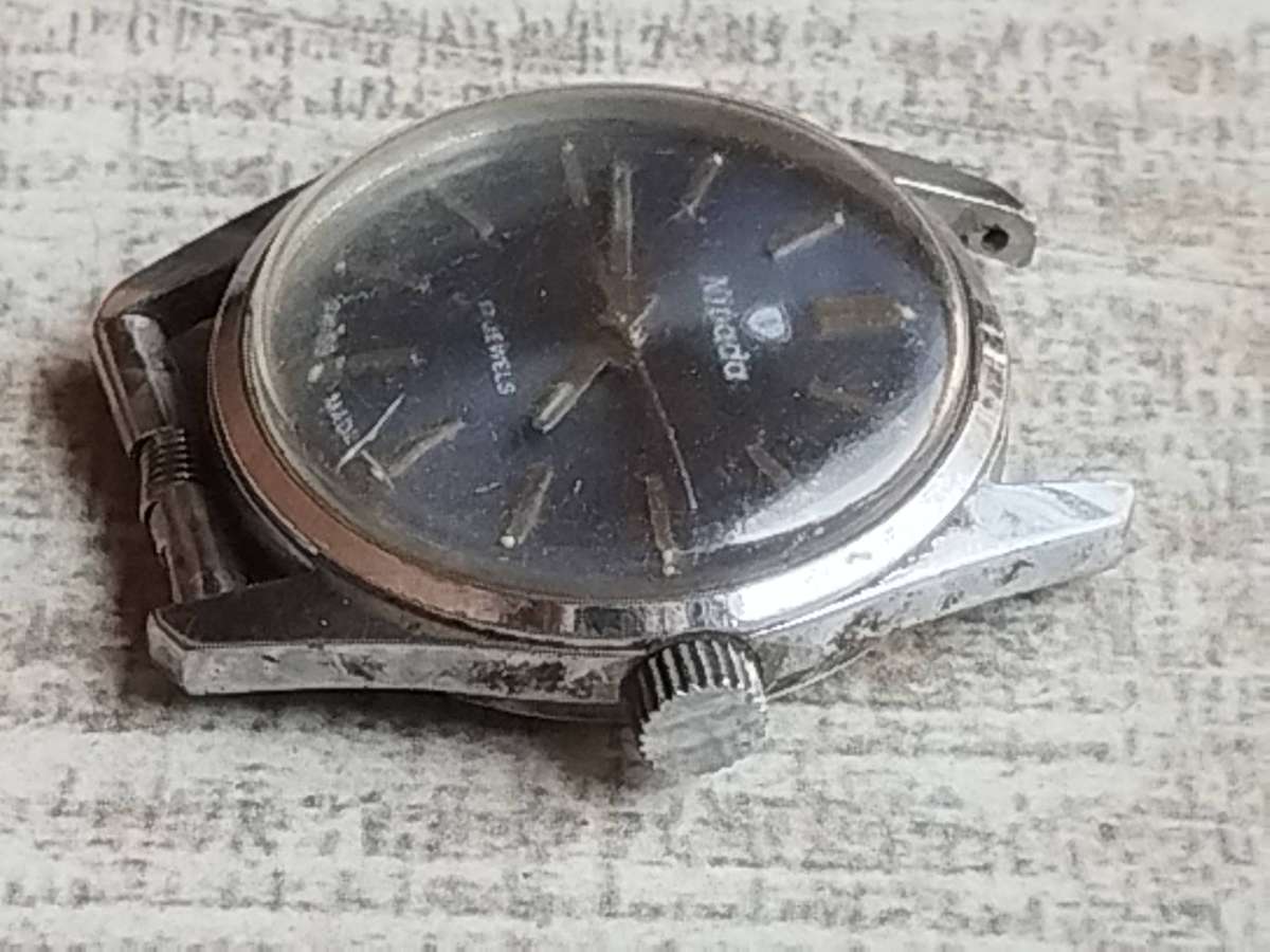 MENS VINTAGE SWISS NIVADA 17 JEWELS MANUAL WIND WATCH - UNTESTED SELLING FOR SPARES OR REPAIRS