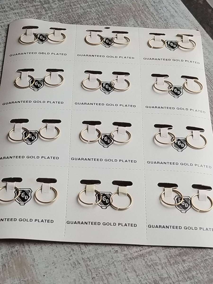 12 x PAIRS OF GOLD PLATED SLEEPER EARRINGS