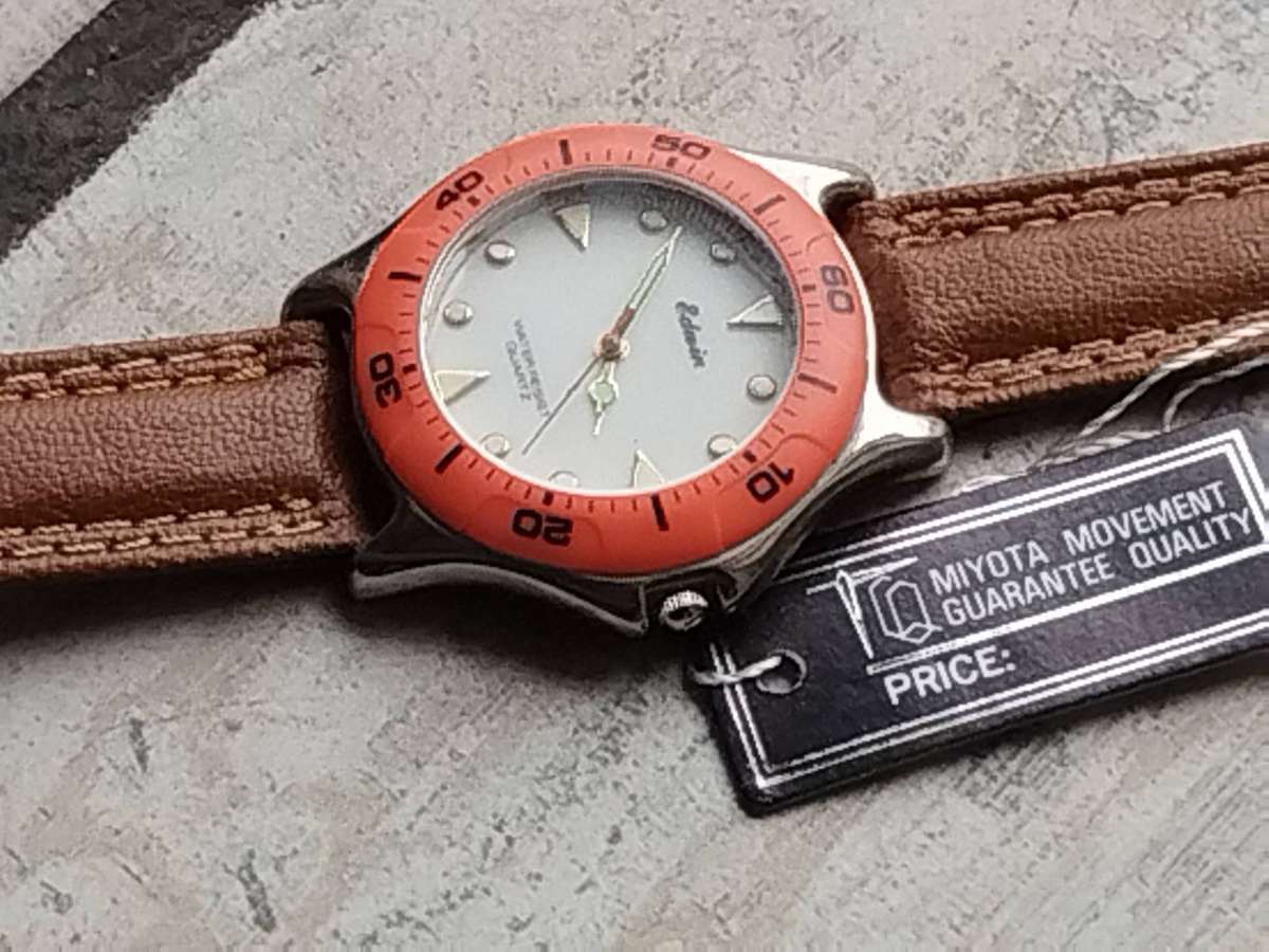 MENS EDWIN SPORTS WATCH WITH ROTATING BEZEL IN EXCELLENT WORKING CONDITION