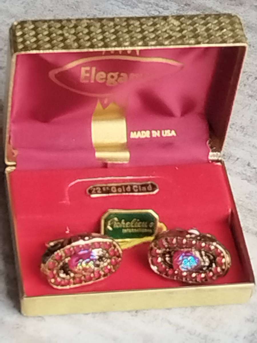 MENS VINTAGE CUFFLINKS 22CT GOLD CLAD MADE IN THE USA