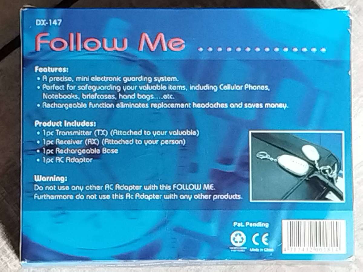 FOLLOW ME ELECTRONIC MONITORING SYSTEM DX-147 - STILL UNUSED IN BOX