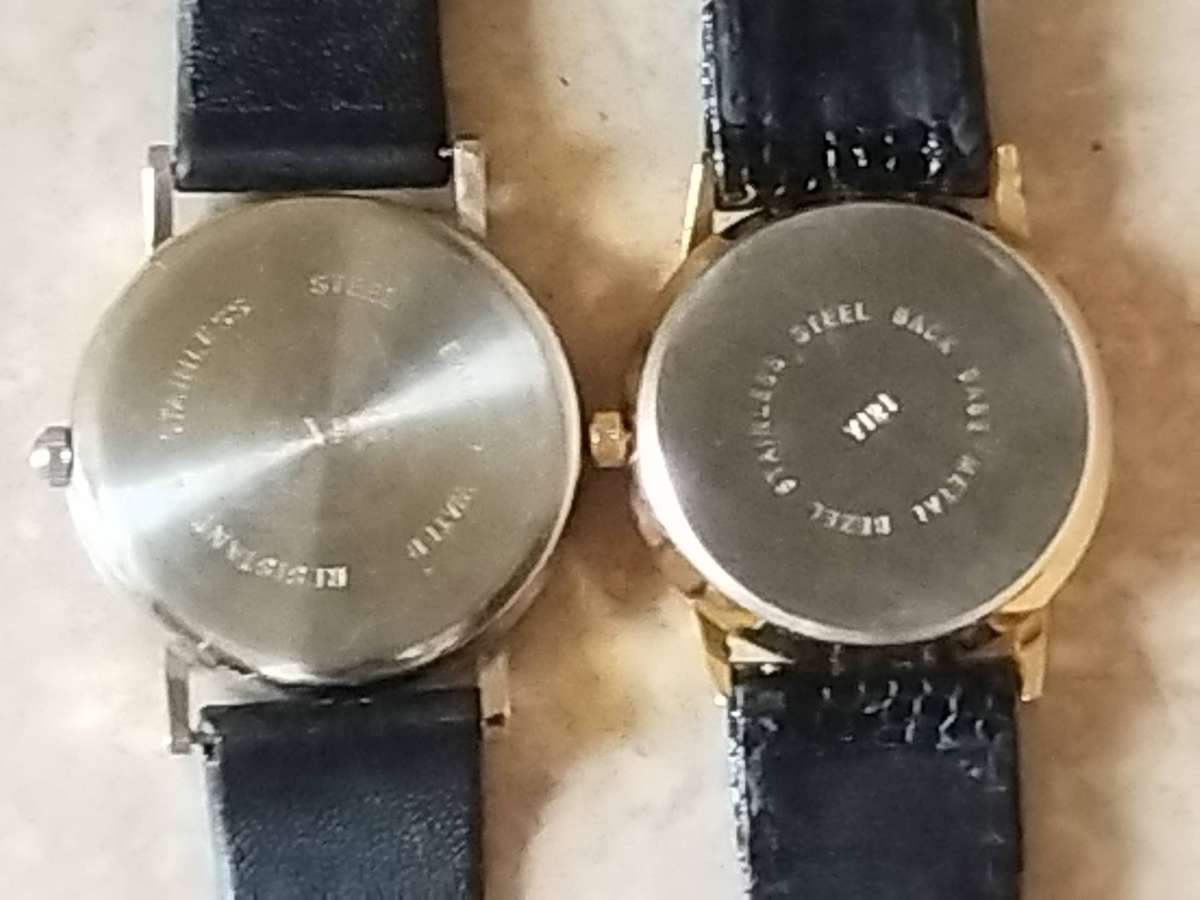 MENS SILVER AND GOLD WATCH SET BOTH IN EXCELLENT WORKING CONDITION - BIDDING FOR BOTH WATCHES