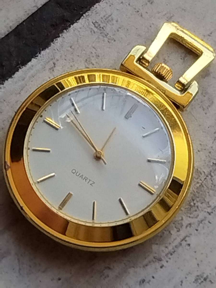 MENS GOLD PLATED POCKET WATCH IN EXCELLENT WORKING CONDITION