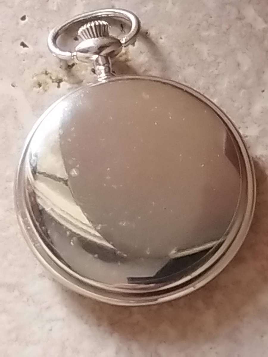 MENS SILVER POCKET WATCH IN EXCELLENT WORKING CONDITION
