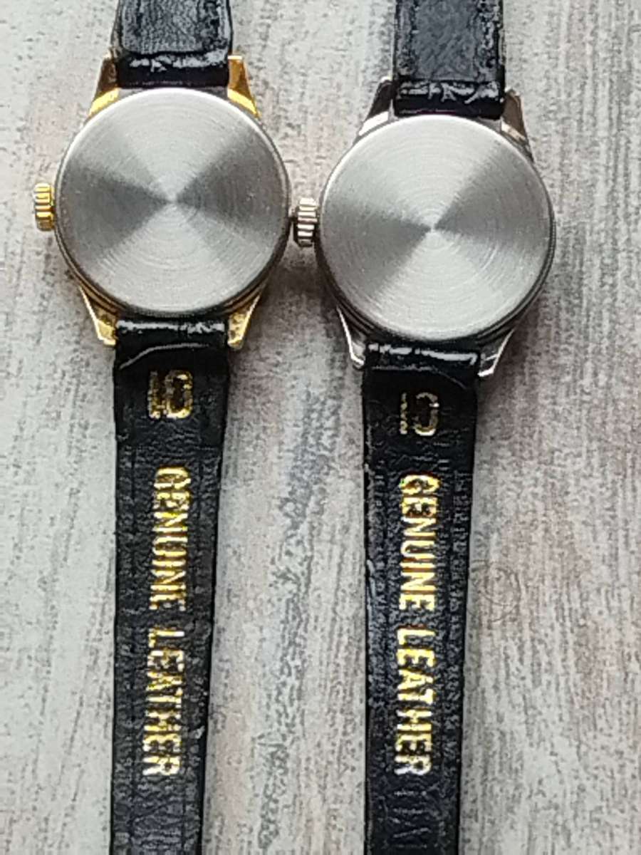 LADIES NOBLE SILVER AND GOLD WATCH SET BOTH IN EXCELLENT WORKING CONDITION