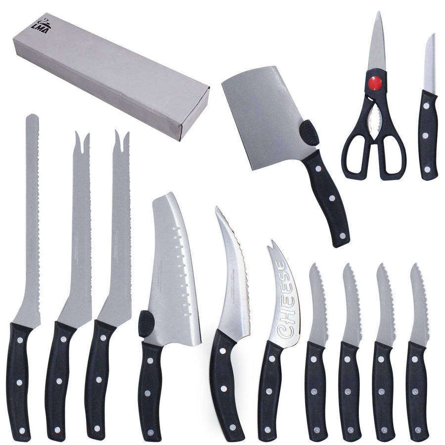 COMPLETE 13-PIECE FORGED STAINLESS STEEL KNIFE SET