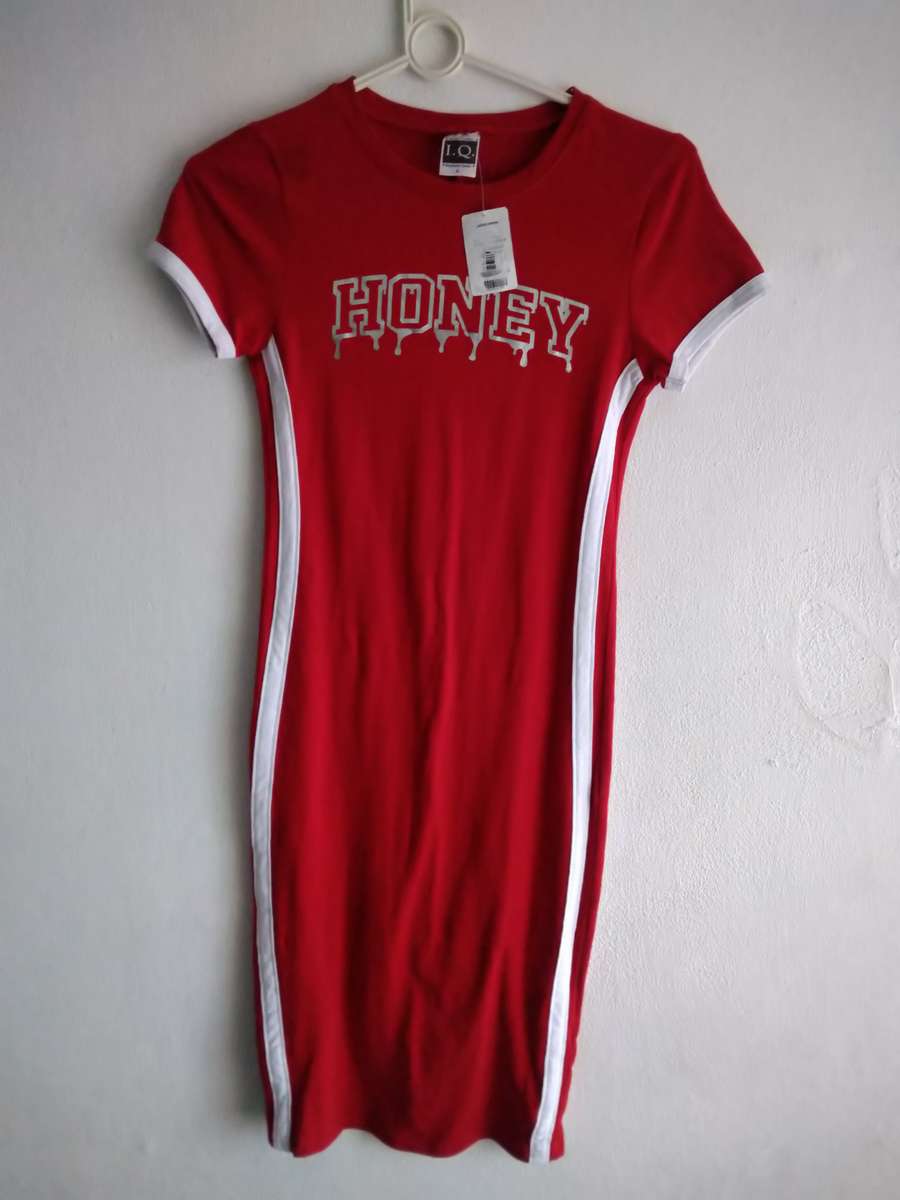 Red Dress With Side Stripes