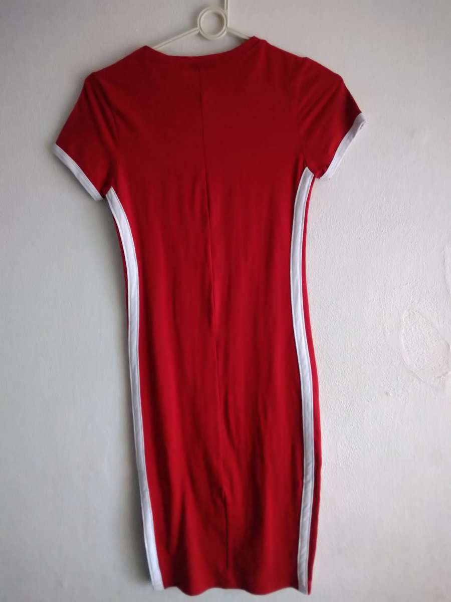 Red Dress With Side Stripes