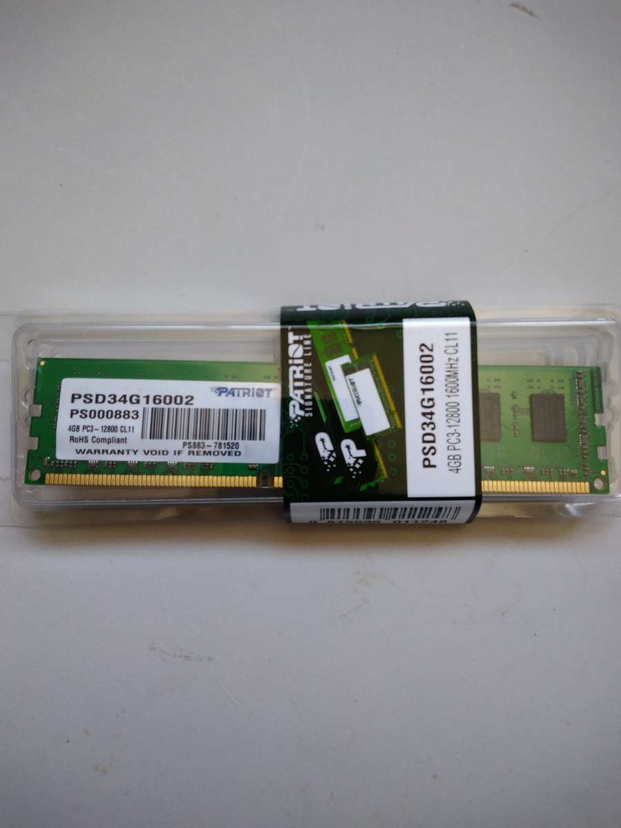 4GB DDR3 Patriot Desktop Ram