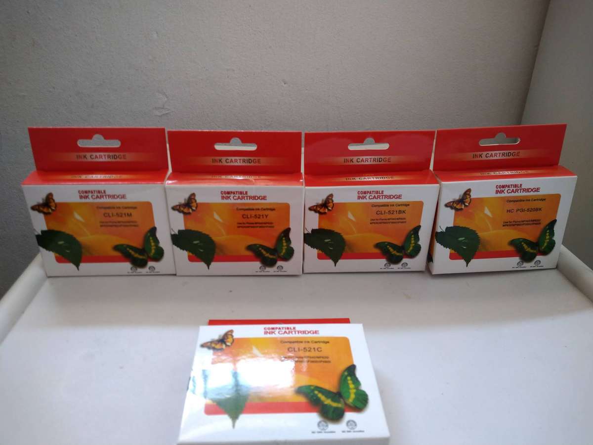 5 Sealed Compatible Ink Cartridges For Pixma
