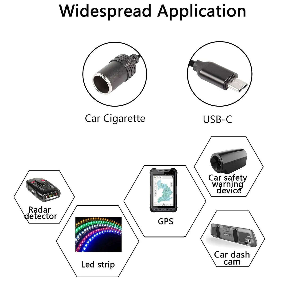 USB to 12V Car Cigarette Lighter Adapter